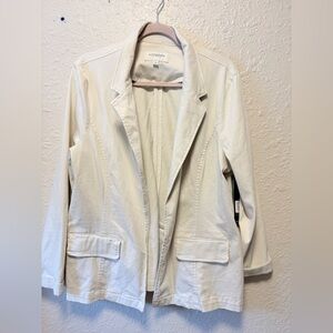 Off White Open Front Blazer By Liverpool SizeXL Lightweight Jacket Spring